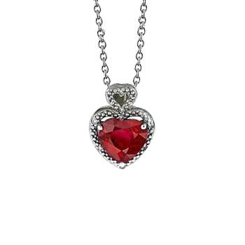 Collana Pendente Rubino Rosso E Diamanti 5.35 Carati Oro Bianco 14K - harrychadent.it