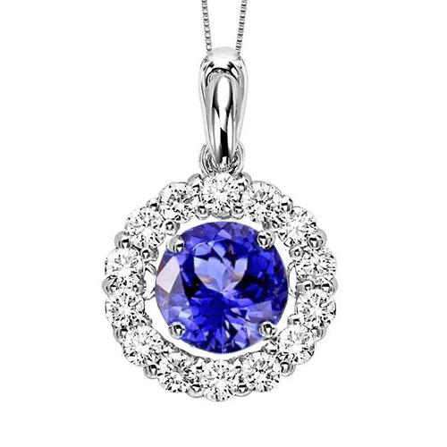 Collana Pendente Tanzanite E Diamanti 3.85 Carati Oro Bianco 14K - harrychadent.it