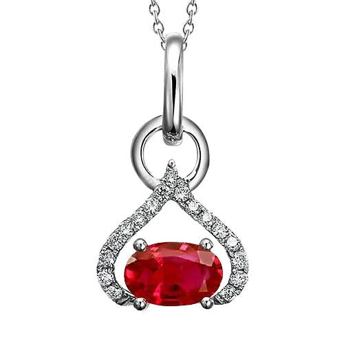 Collana Pendente a forma di cuore 6.55 ct. Rubino E Diamanti Novità - harrychadent.it