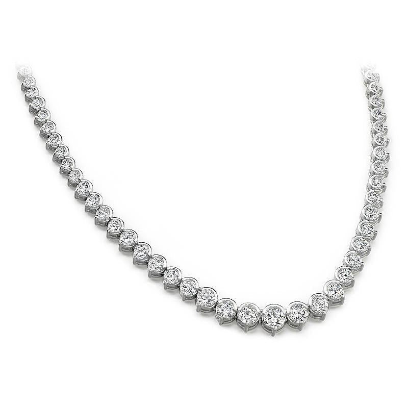 Collana Tennis Diamante 12 Carati Oro Bianco 14K - harrychadent.it