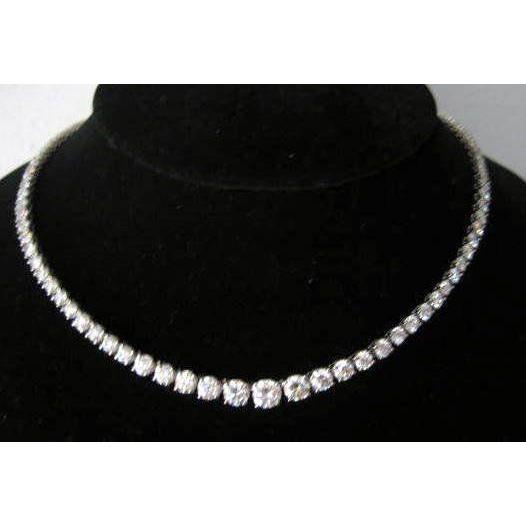 Collana Tennis in oro bianco 14 kt con diamanti taglio brillante rotondo da 40.00 ct - harrychadent.it