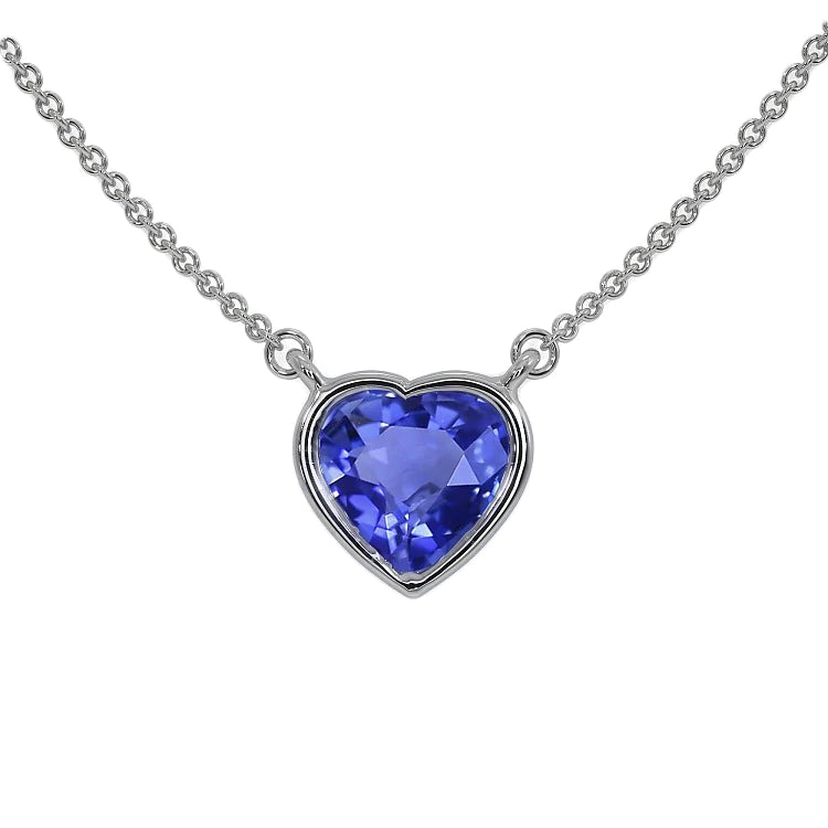 Collana a forma di orecchio di cane con castone con pendente solitario a forma di cuore 2 carati - harrychadent.it