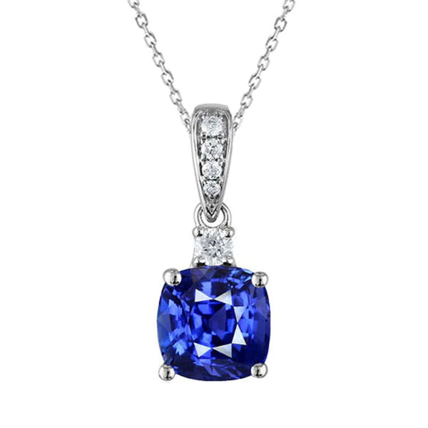 Collana con ciondolo a forma di cuscino con pietre preziose e diamanti rotondi 2,75 carati - harrychadent.it