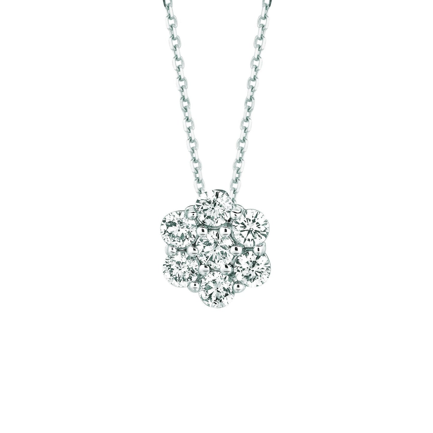 Ciondolo collana fiore di diamanti 1.75 carati oro bianco 14 carati - harrychadent.it