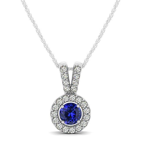 Collana con ciondolo in tanzanite in oro bianco 14K 2.50 ct con diamanti Novità - harrychadent.it