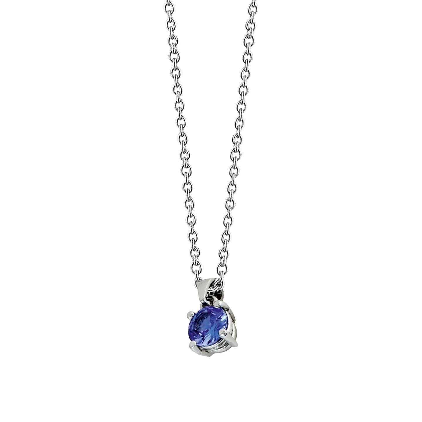 Collana con ciondolo in tanzanite solitario 5 carati con catena in oro bianco - harrychadent.it