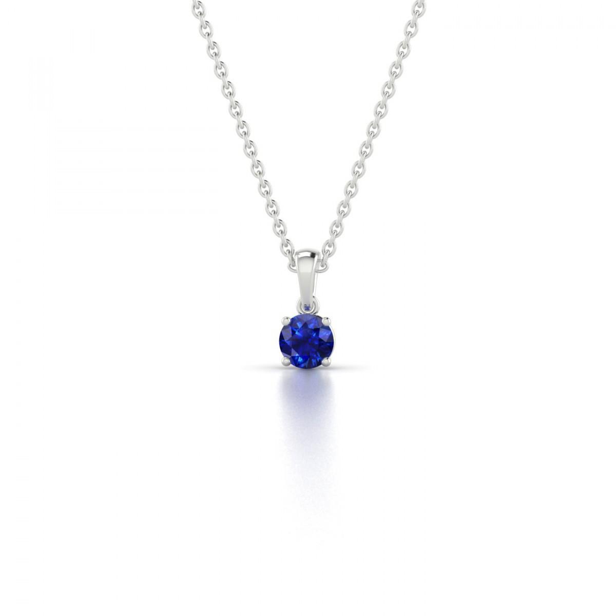 Collana con ciondolo in zaffiro di Ceylon da 2.00 carati. catena in oro bianco 14K - harrychadent.it