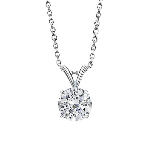 Collana Solitario Diamante Pendente Oro Bianco 1 Carato Gioielli Donna - harrychadent.it