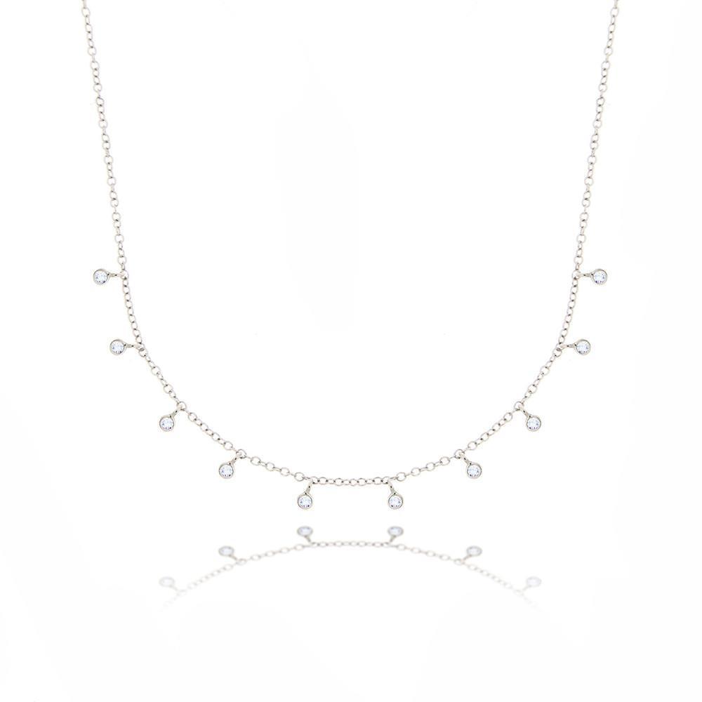 Collana con diamanti rotondi da 5 carati in oro bianco massiccio 14K gioielli da donna - harrychadent.it