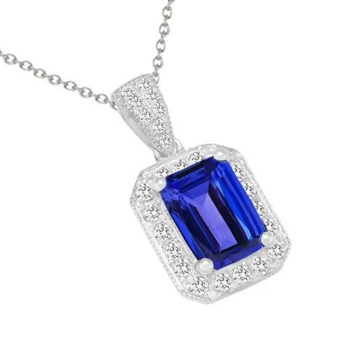 Collana con pendente in tanzanite e diamanti da 14,30 ct con catena in oro 14 carati - harrychadent.it