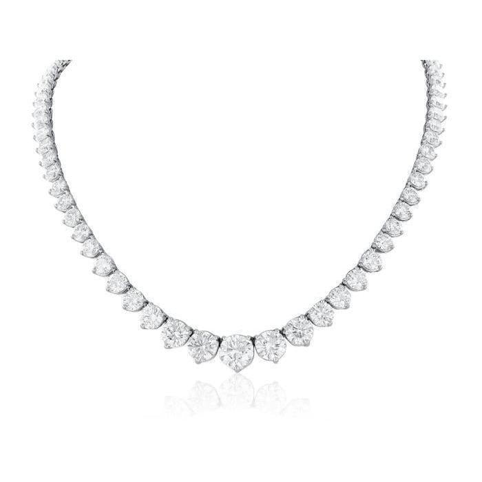 Collana da donna in oro bianco 14K, taglio rotondo piccolo, diamanti da 25,00 carati - harrychadent.it