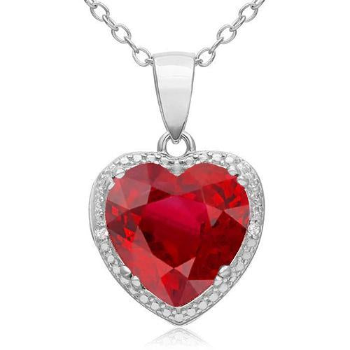Collana pendente in oro bianco con rubini rossi da 11.10 ct e diamanti - harrychadent.it