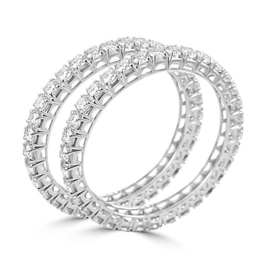 Coppia di braccialetti da donna in oro bianco con diamanti scintillanti da 25,60 carati - harrychadent.it