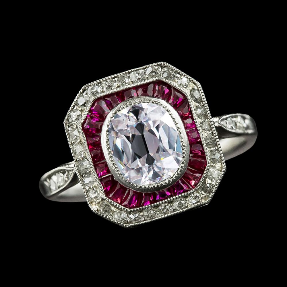 Cuscino per anello con doppio alone Vecchio minatore Diamante Zaffiro rosa 5 carati - harrychadent.it