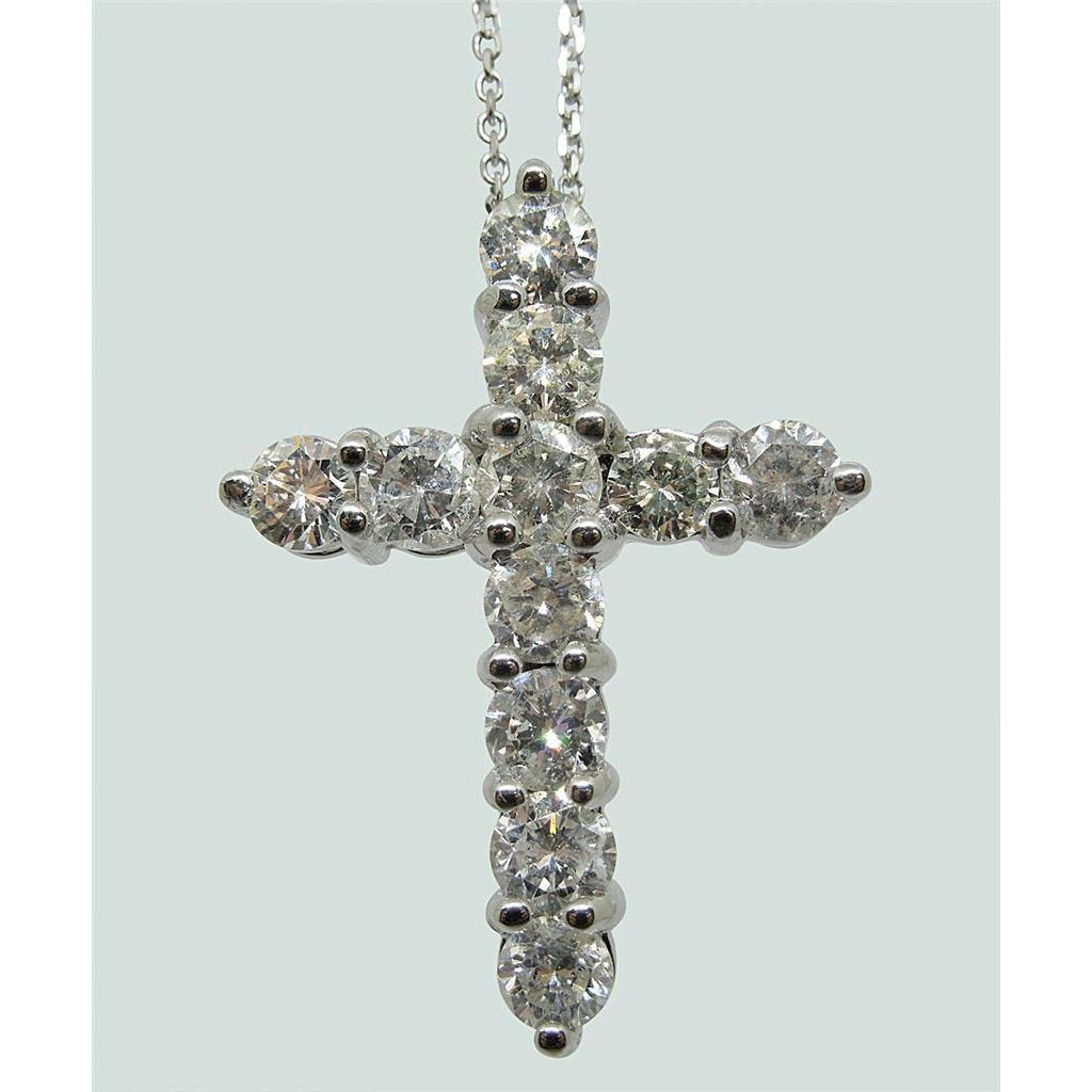 Pendente per collana con croce con diamanti a taglio rotondo da 2.75 ct - harrychadent.it