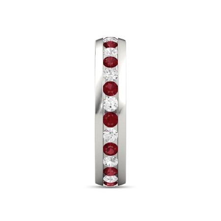Diamante rotondo rubino eternità fascia 2.50 carati oro bianco 14K - harrychadent.it