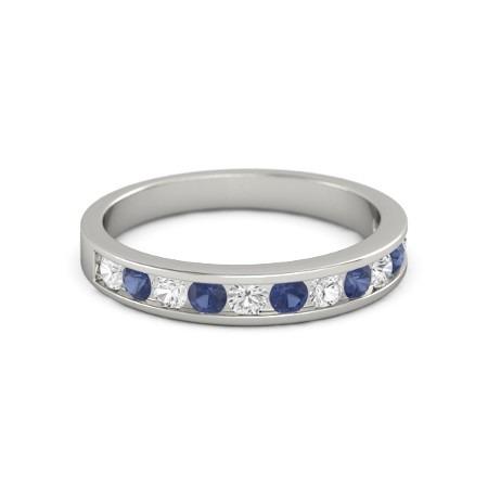 Diamante rotondo zaffiro blu Gruppo musicalea 2.50 carati oro bianco 14K gioielli - harrychadent.it