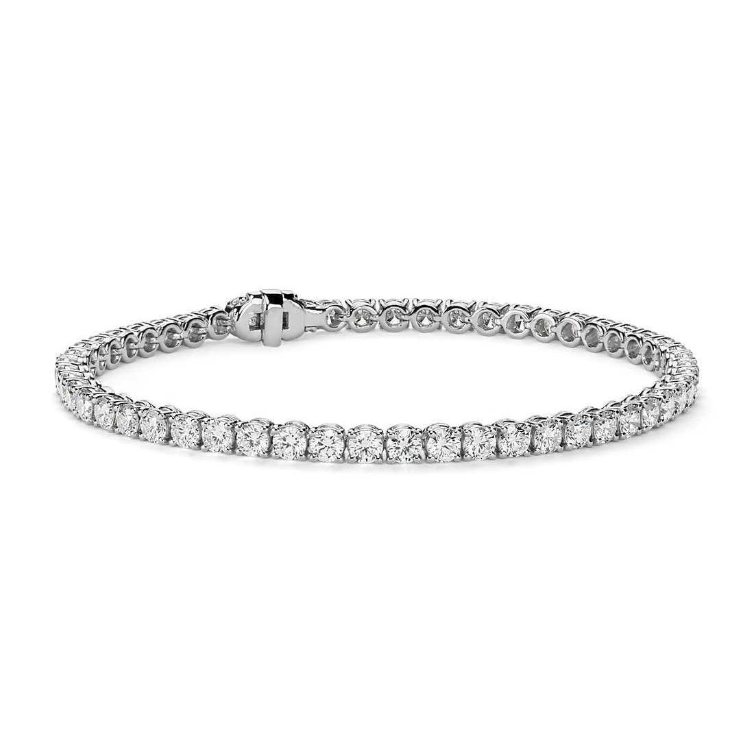 Donna 5.72 Carati Taglio rotondo Diamanti Bracciale Tennis 14K White Gold - harrychadent.it