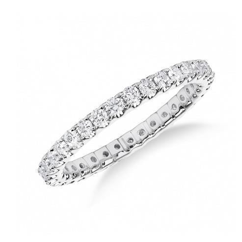 Fascia di fidanzamento da donna con diamanti a taglio rotondo da 1,65 ct con set di punte WG 14K - harrychadent.it