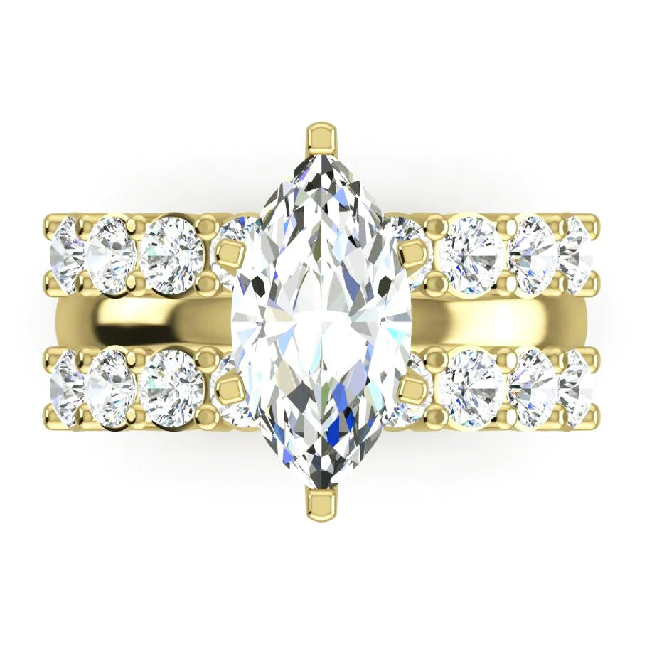 Fede Nuziale di Diamante Della Marchesa Gioielli Nuziali in Oro Giallo