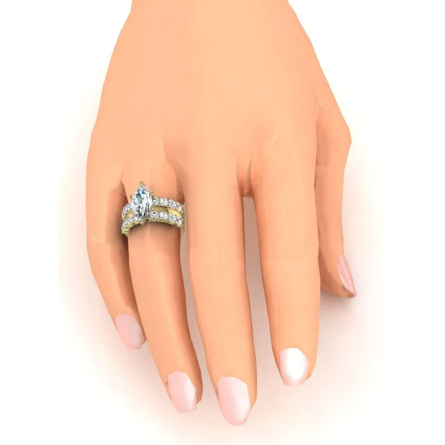 Fede Nuziale di Diamante Della Marchesa Gioielli Nuziali in Oro Giallo
