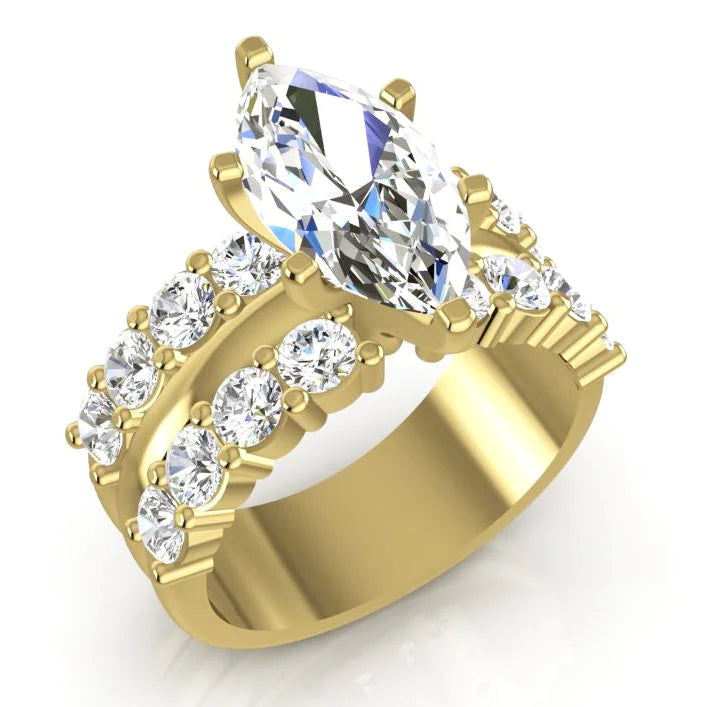 Fede Nuziale di Diamante Della Marchesa Gioielli Nuziali in Oro Giallo