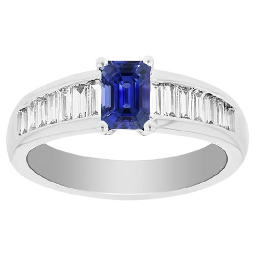Fede nuziale con diamante baguette 2 carati con zaffiro blu smeraldo gemma - harrychadent.it