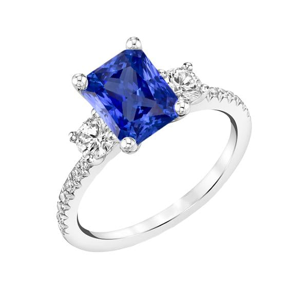 Fede nuziale con diamante da 2.50 carati a forma di zaffiro radiante con accenti - harrychadent.it