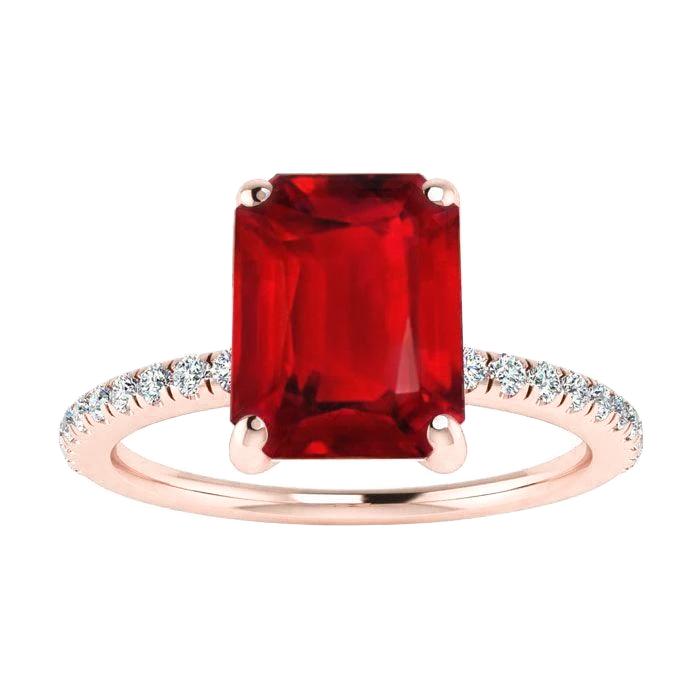 Fede nuziale con diamante e smeraldo. rubino e pietra preziosa 11.25 carati. oro rosa 14 carati - harrychadent.it