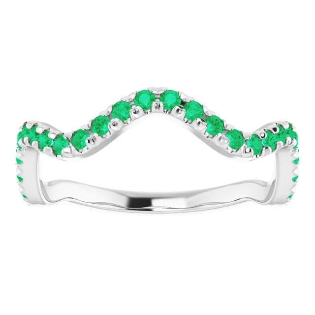Fede nuziale con diamante rotondo da 1,20 carati con oro bianco 14 carati verde smeraldo colombiano - harrychadent.it