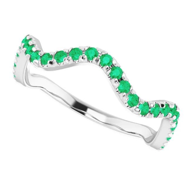 Fede nuziale con diamante rotondo da 1,20 carati con oro bianco 14 carati verde smeraldo colombiano - harrychadent.it