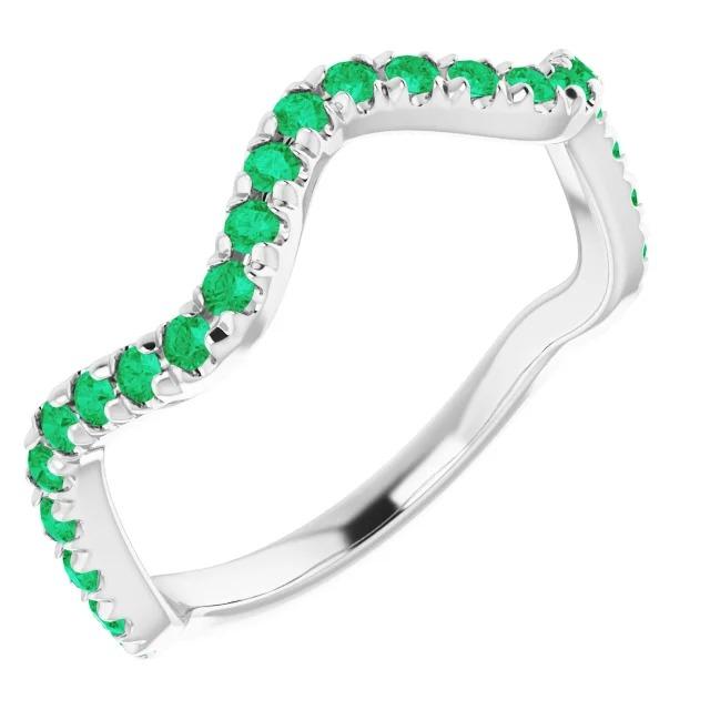 Fede nuziale con diamante rotondo da 1,20 carati con oro bianco 14 carati verde smeraldo colombiano - harrychadent.it