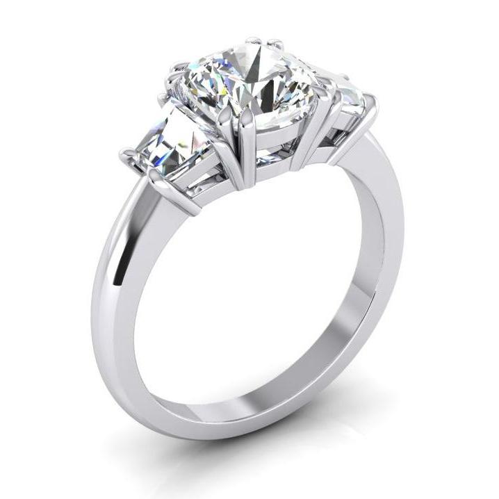 Fede nuziale con diamante scintillante a tre pietre da 2.20 carati - harrychadent.it