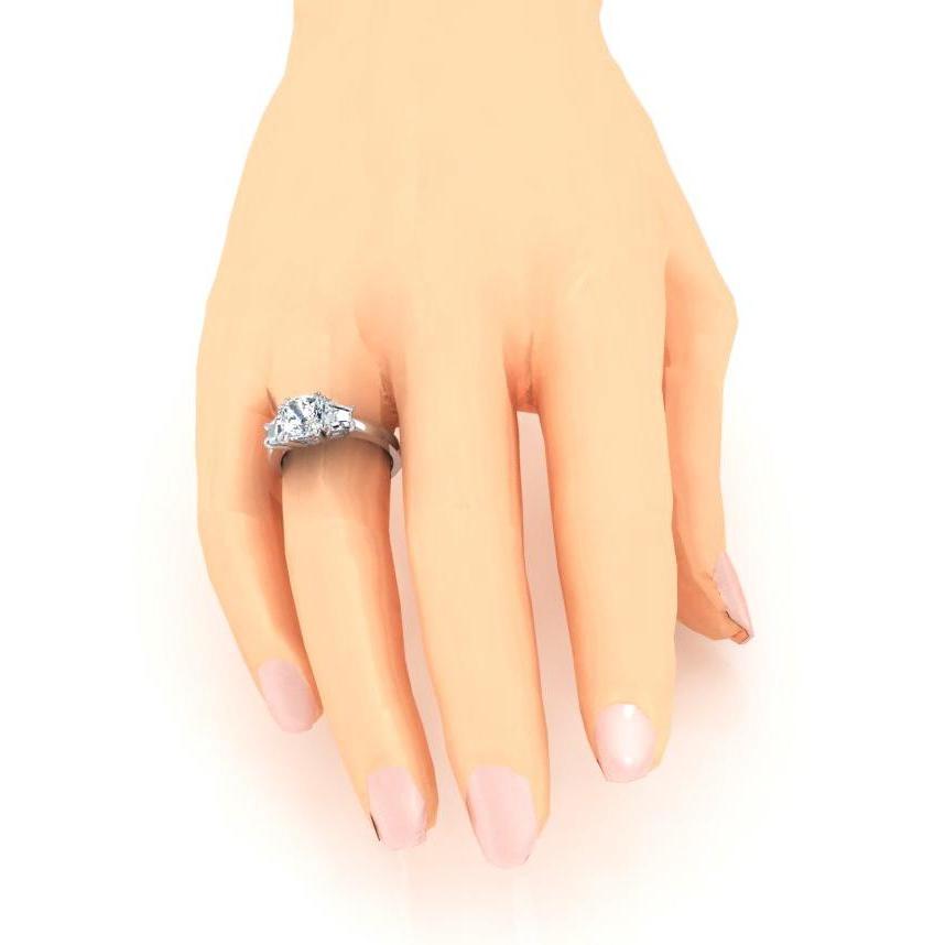 Fede nuziale con diamante scintillante a tre pietre da 2.20 carati - harrychadent.it