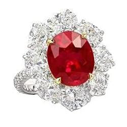 Fede nuziale con rubino ovale naturale e diamanti da 6,10 ct in oro 14 kt - harrychadent.it