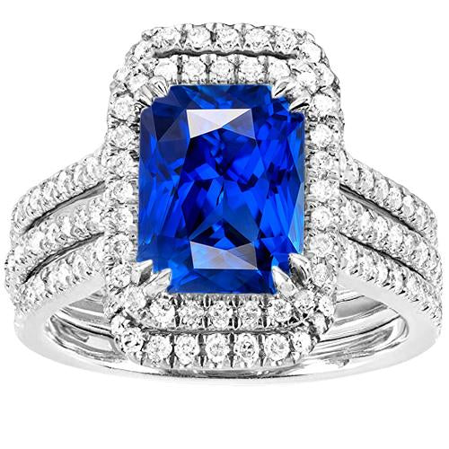 Halo. diamante. zaffiro. fidanzamento. anello nuziale. con. giacca. 5 carati - harrychadent.it