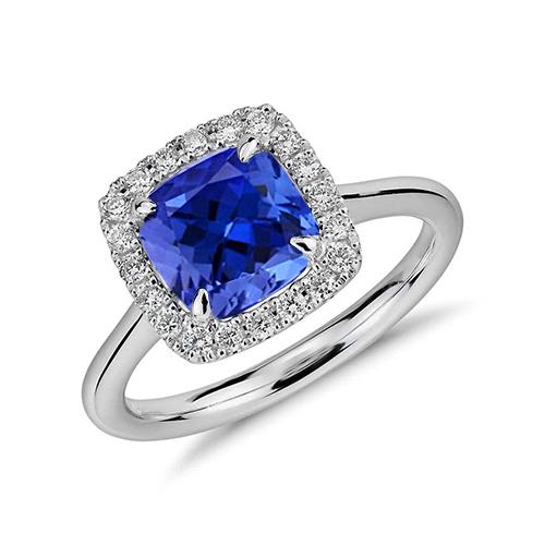 Fede nuziale in oro bianco 14 kt con tanzanite e diamanti 7.75 ct - harrychadent.it
