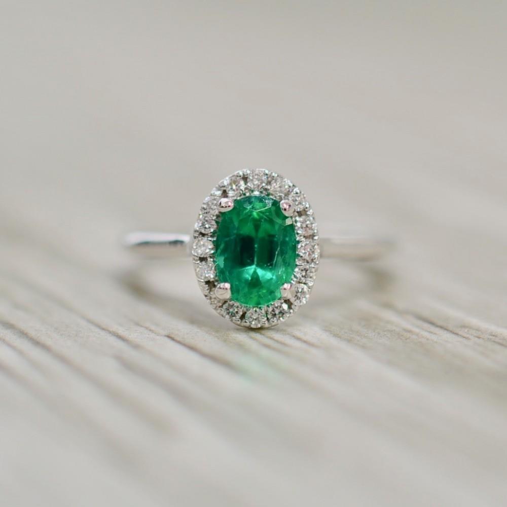 Fede nuziale in oro bianco 14 carati con diamante verde smeraldo verde taglio ovale da 3,2 ct - harrychadent.it