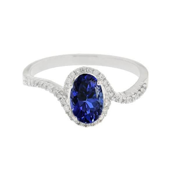 Fede nuziale in oro bianco con tanzanite blu 7.75 carati 14K - harrychadent.it