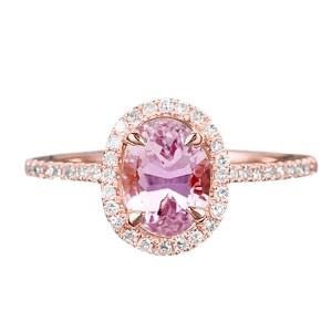 Fede nuziale in oro rosa con kunzite e diamanti taglio ovale 12 carati - harrychadent.it