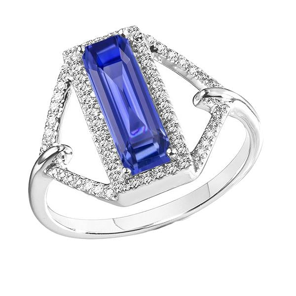 Halo Emerald Sapphire Ring 4.50 carati Gioielli con diamanti a gambo diviso - harrychadent.it