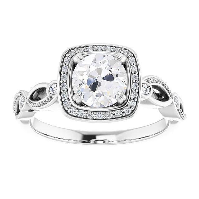 Halo Il giro vecchio taglio & Black Diamante Anello da donna 4,25 carati Set di griffe - harrychadent.it