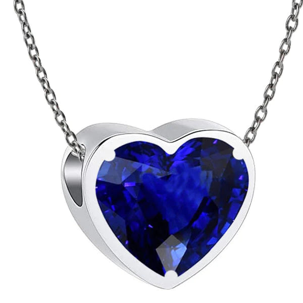 Heart Sapphire Solitaire Pendant Lunetta Set gioielli da donna 5 carati - harrychadent.it