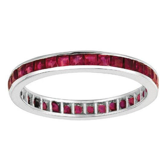 Impostazione canale 1.60 Ct. Princess Cut Eternity Ruby Ring Gruppo musicale Oro 14K - harrychadent.it