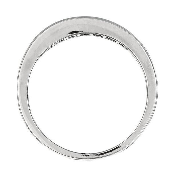 Impostazione del canale 0.90 Ct. Anello con zaffiro e diamanti taglio principessa WG 14K - harrychadent.it