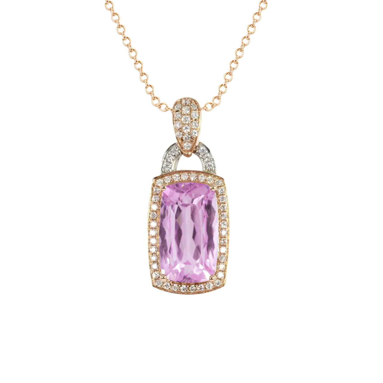 Kunzite Collana Di Diamanti