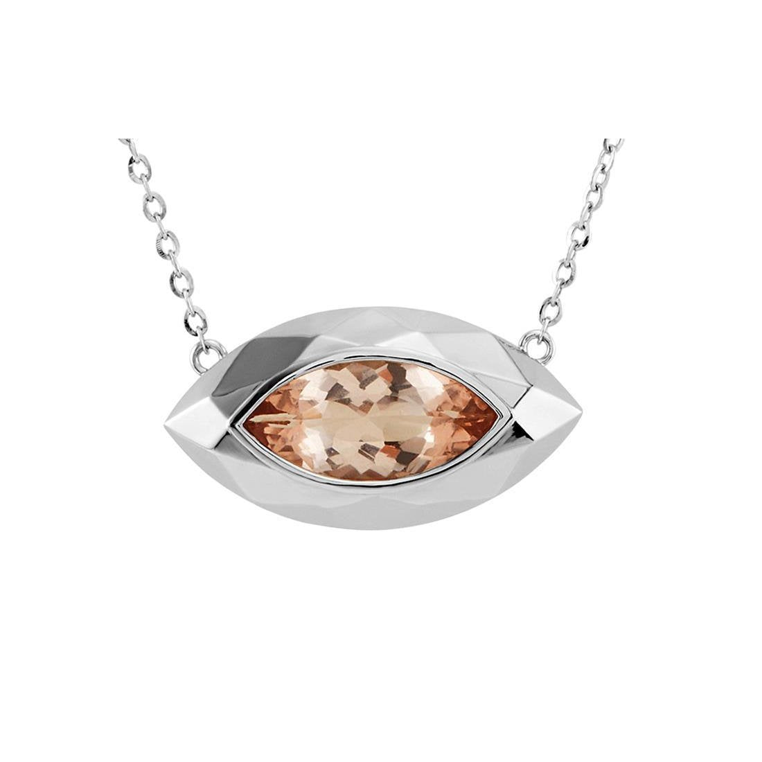 Lunetta in oro bianco con pendente a forma di marquise taglio marquise 16 ct - harrychadent.it
