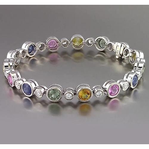 Lunetta per bracciale tennis in zaffiro multicolore 22.50 carati Gioielli da donna - harrychadent.it