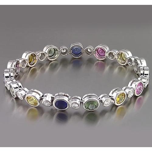 Lunetta per bracciale tennis in zaffiro multicolore 22.50 carati Gioielli da donna - harrychadent.it