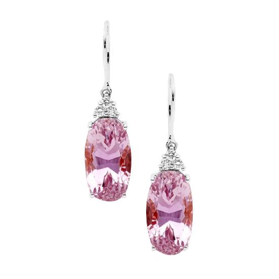 Nuovi Orecchini Pendenti in Kunzite 34.30 Ct Con Diamanti Oro Bianco 14K - harrychadent.it
